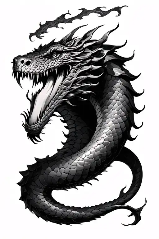World Serpent Jormungandr Writhing With One Head Formidable