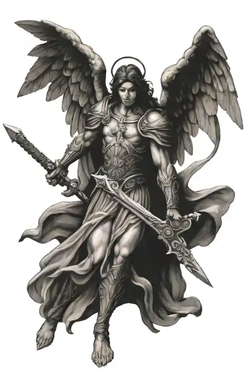 Gaurdian Angel Holding A Sword