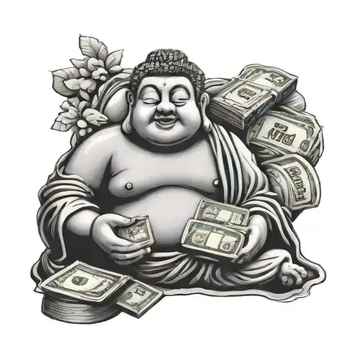 Fat Buddha With Money