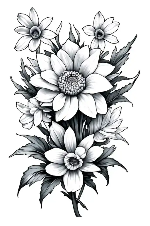 Chrysanthemum And Narcissus Flower