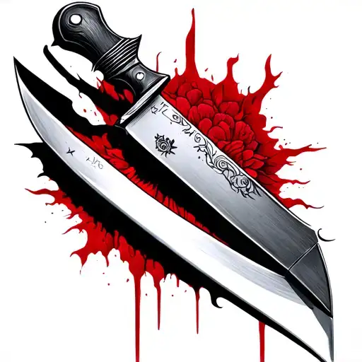 Knife Stubbed In A Wound Inside