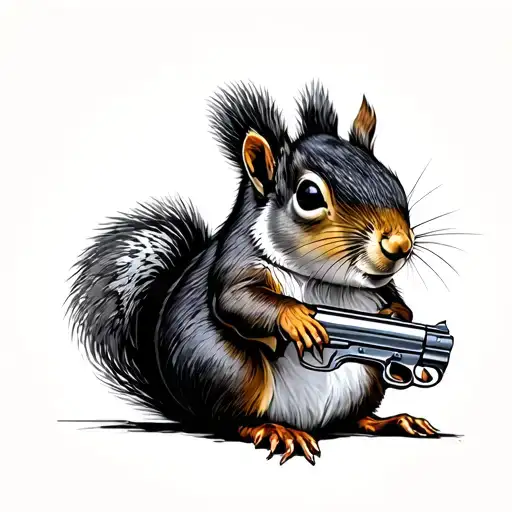 Squirrel Cowboy Pistol Fingers