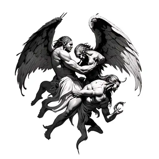Demons And Angels Fighting