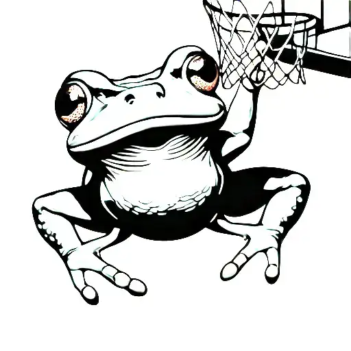 Frog Playing Basketball Hoop