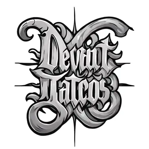 Deviant Word Tattoo Design Forearm