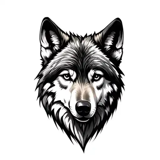 Realistic Wolf Face