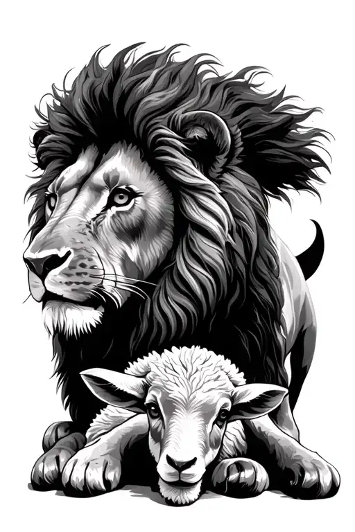 Lion Laying With A Lamb