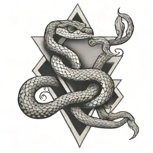 Two Snakes In A Diamond Shape Inside