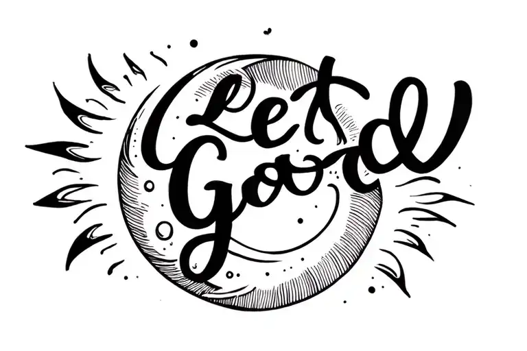 Minimal Sun Or Moon With Let God Quote