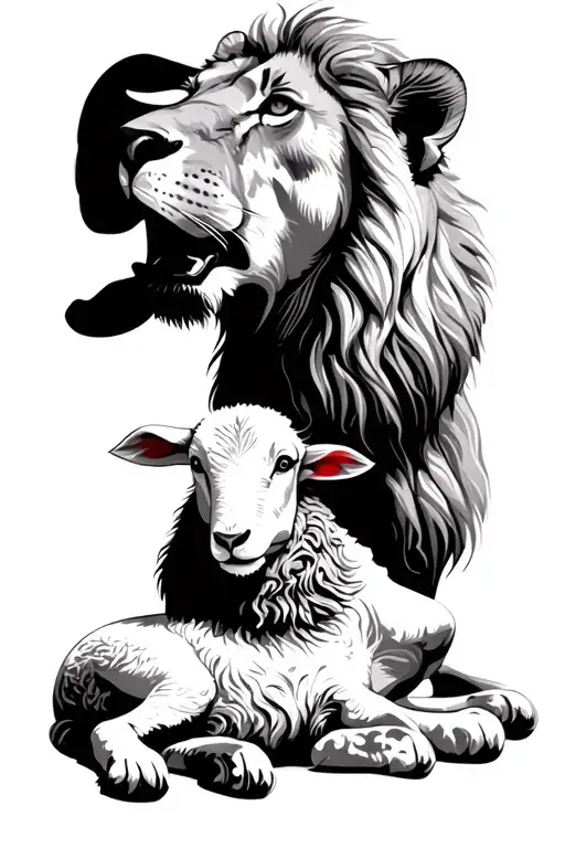 Lion Laying With A Lamb