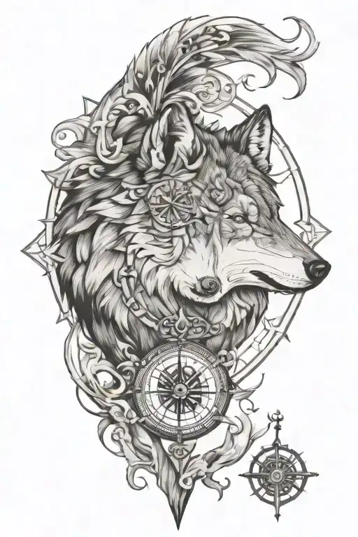 Wolf And Compass