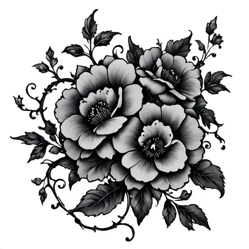 Vines And Flowers Intertwined