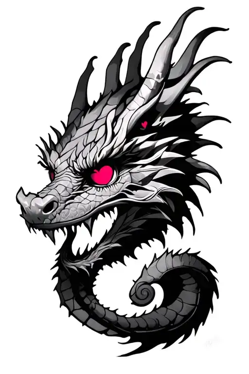 Dragon With Hearts In The Eye Realistically