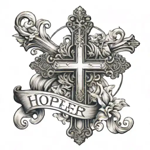 Cross With The Name Hope Above Cross And Keller Below It