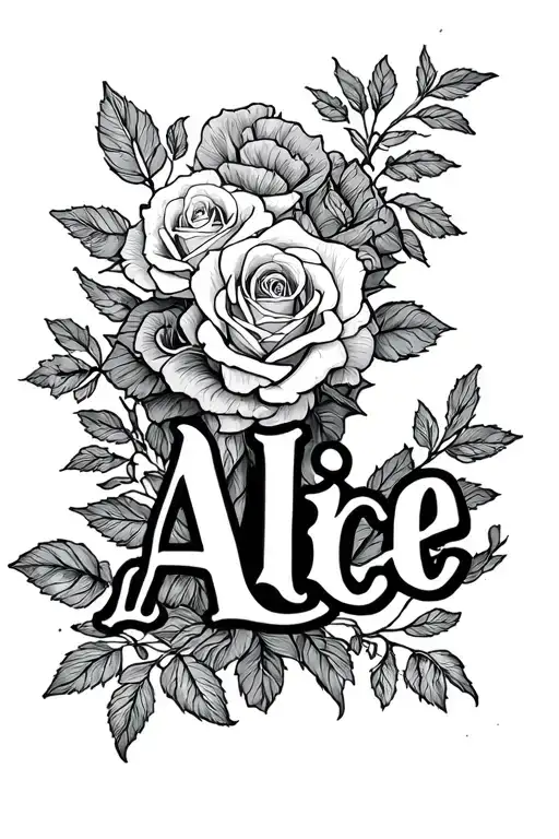 The Name Alice With Roses Tangled