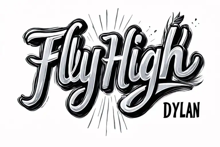 Fly High Dylan Letters Cursive