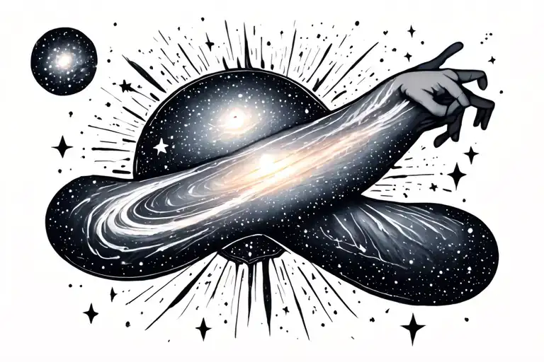 Wrap Around Arm Galaxy And Stars Strokes