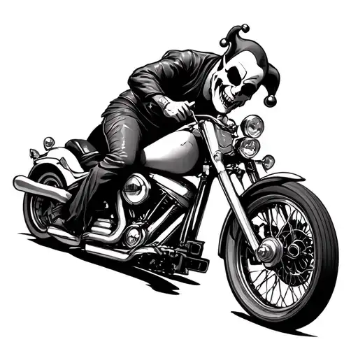 Jester Riding Harley Davidson