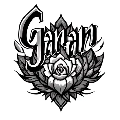 Ganavi Gagan Name Tatoo Design