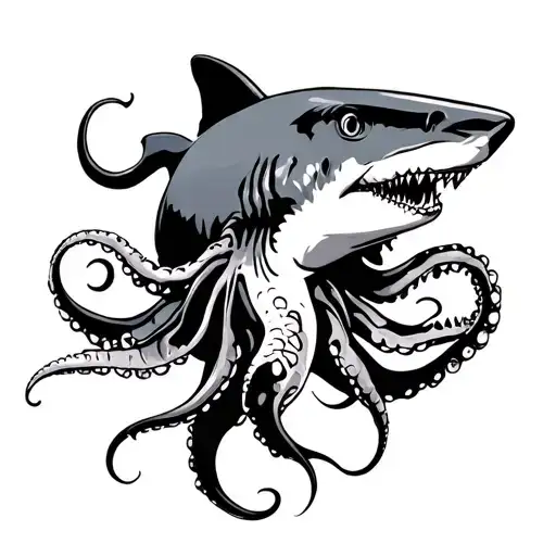 Shark And Squid Wrapped