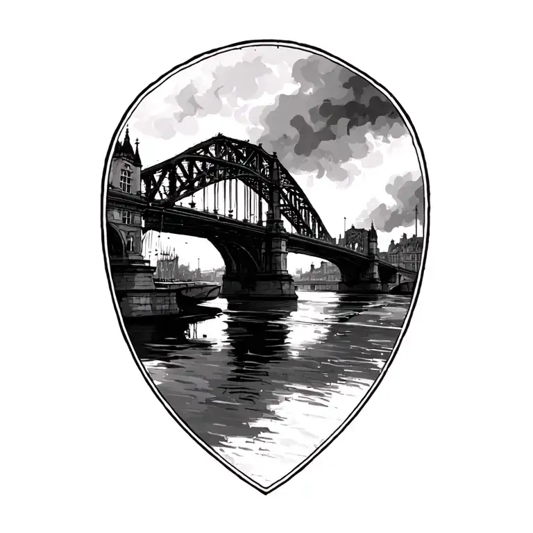 Tyne Bridge On Stormy Day