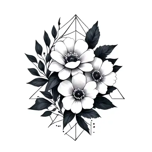 Flowers And Geometric Pattern Inspired