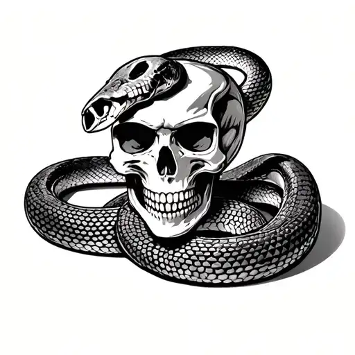 Skull With Python Back N Come Towards Chest