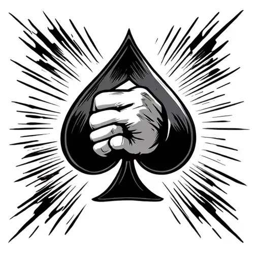 Spade With Power Fist Raised