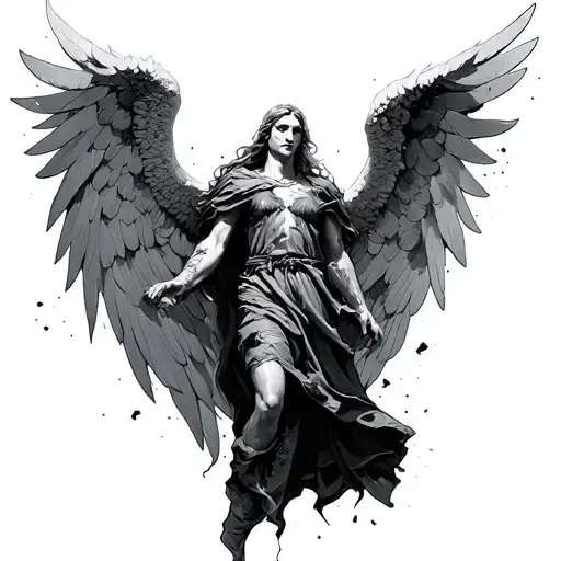 Archangel Draped In Distressed Denim