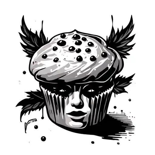 Muffin With Face In Middle