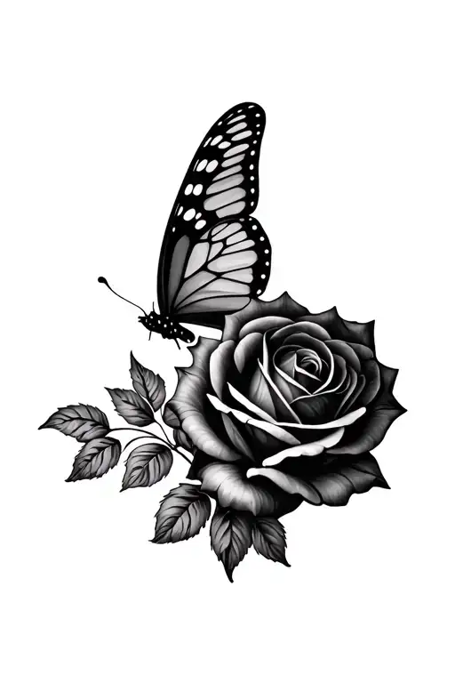 Butterfly And Rose