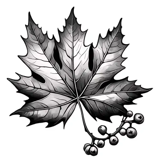 Maple Leaf And Bramble Branch