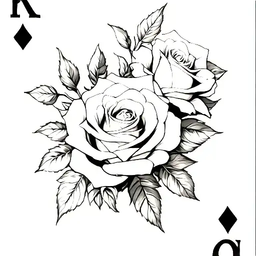 Roses And K And Q Cards Forming