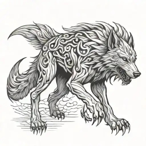 Fenrir With Jormungan