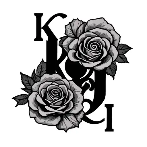 Roses Around And K And Q Cards In The Middle