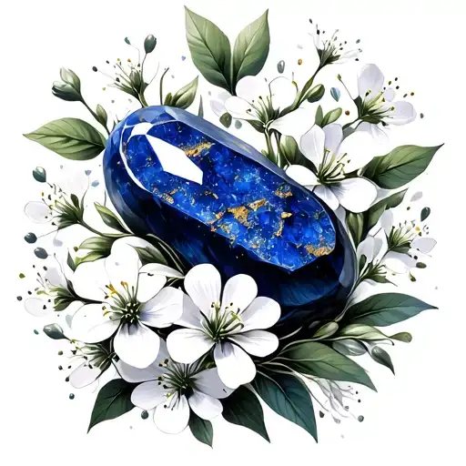 Lapis Lazuli Stone And Babies Breath