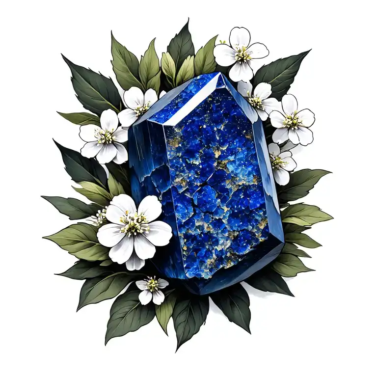 Lapis Lazuli Stone And Babies Breath