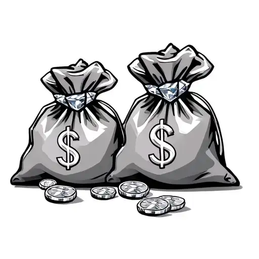 Money Bag And Diamonds