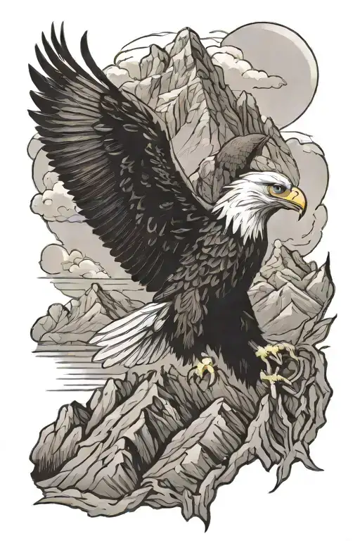 Eagle And Mountains Inside
