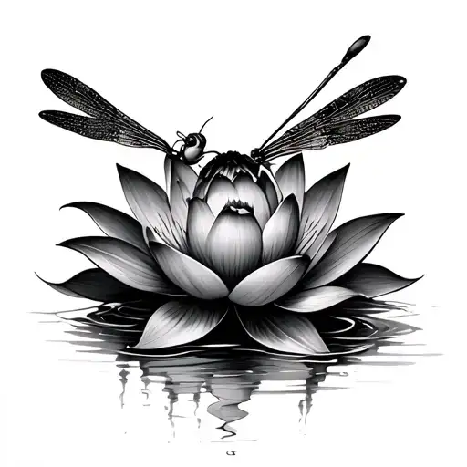 Lotus And Dragonfly