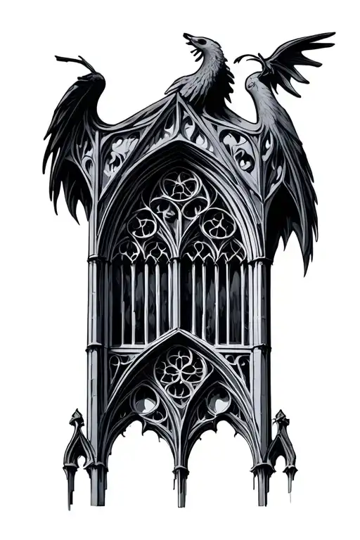 Single Gothic Cathedral Window Long Pointed Bottom