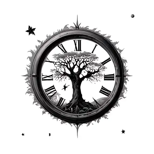 Tree Inside A Clock