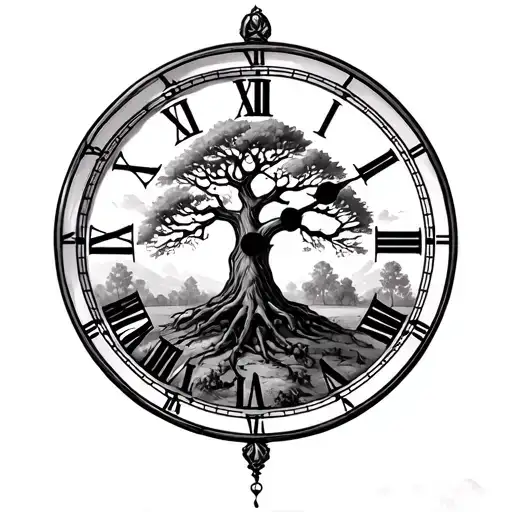 Tree Inside A Clock