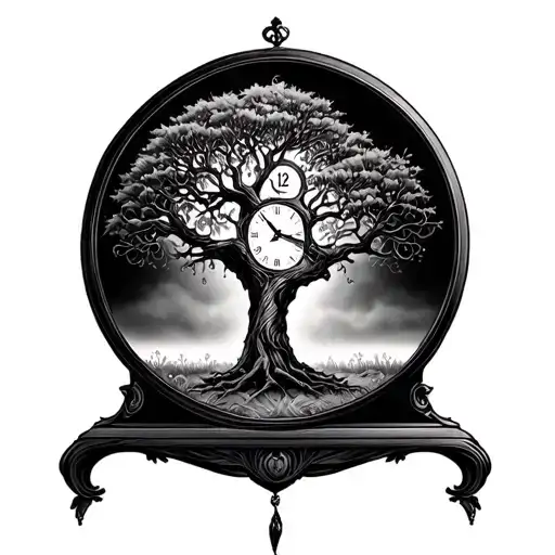 Tree Inside A Clock