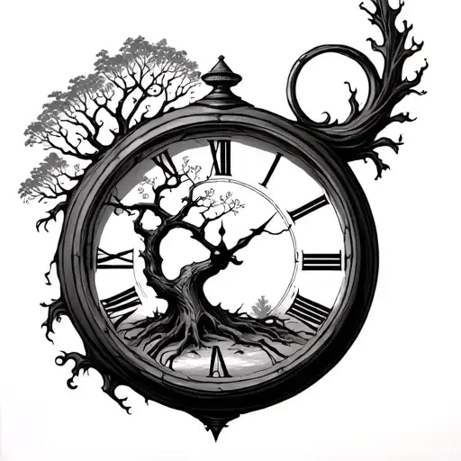 Tree Inside A Clock