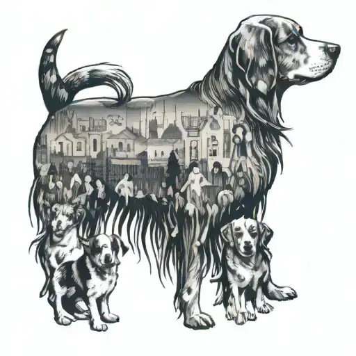 I Need Family Silhouette With 9 Years Daughter 7 Years Son 5 Years Son Wife And 2 Beagles