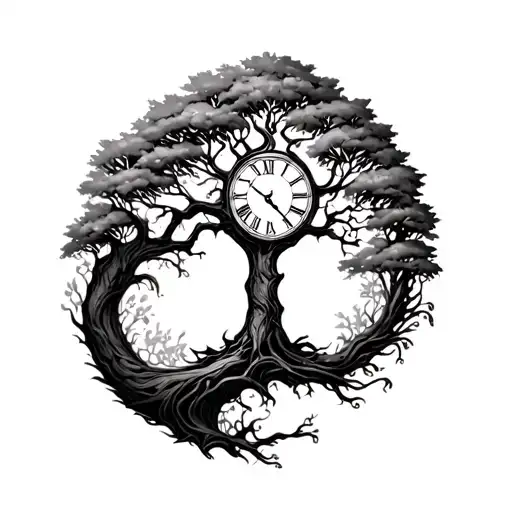 Tree Inside A Clock