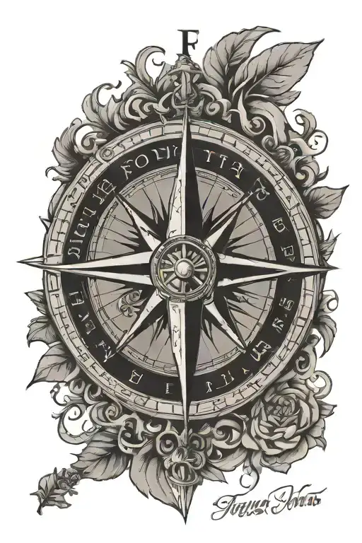 A Compass Design Incorporating The Text Fortuna Audaces Iuvat