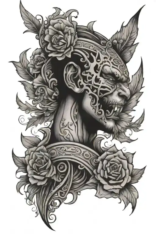 Tattoo On The Back And A