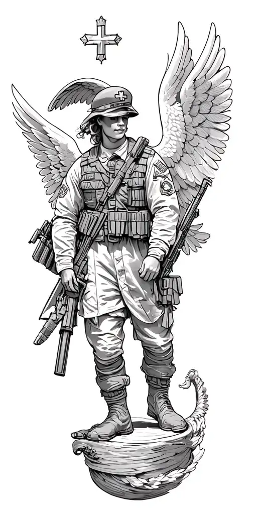 Military Tattoo Design Medic And Angels